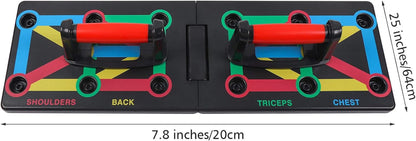 Push-Up Rack Board, 12-In-1 Foldable Multifunctional Home Training Fitness Equipment, Portable Push-Up Training Frame, Adjustable Push-Up Board