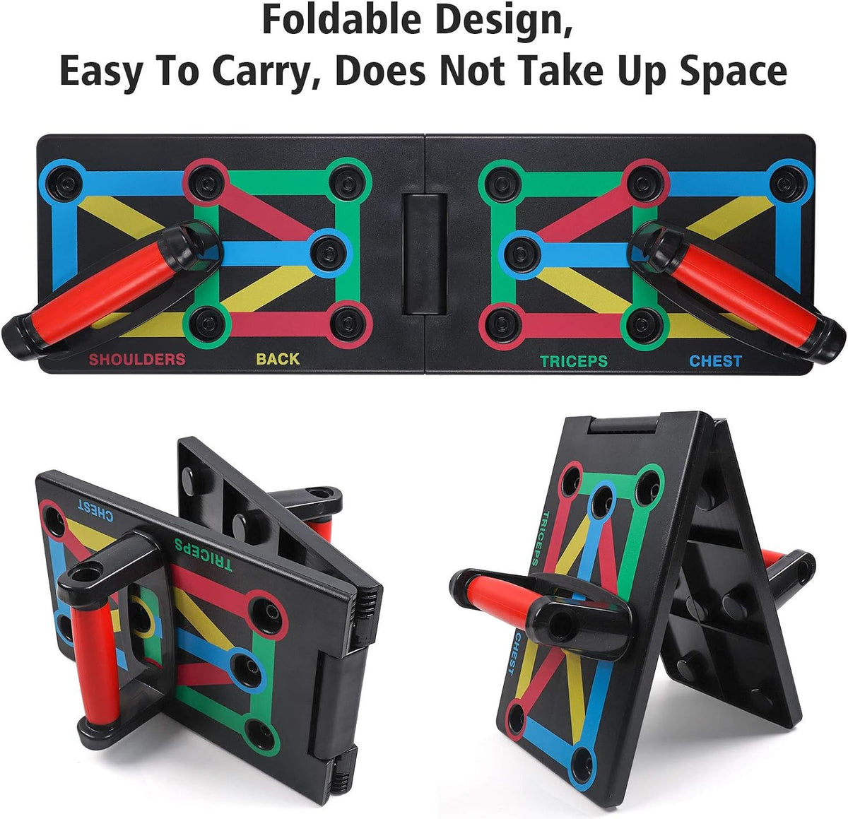 Push-Up Rack Board, 12-In-1 Foldable Multifunctional Home Training Fitness Equipment, Portable Push-Up Training Frame, Adjustable Push-Up Board